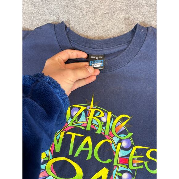 VINTAGE 90s Ozric Tentacles US Tour Shirt Mens XL Blue Psychedelic Rock Band Tee - Picture 6 of 6